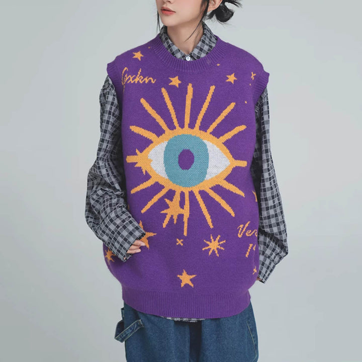 All-Seeing Eye & Stars Aesthetic Vest - Vedlit