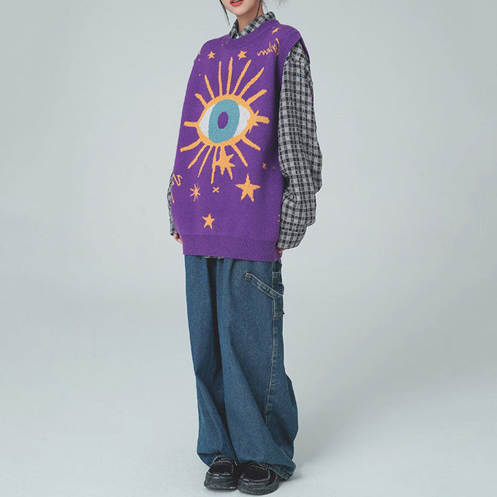All-Seeing Eye & Stars Aesthetic Vest - Vedlit