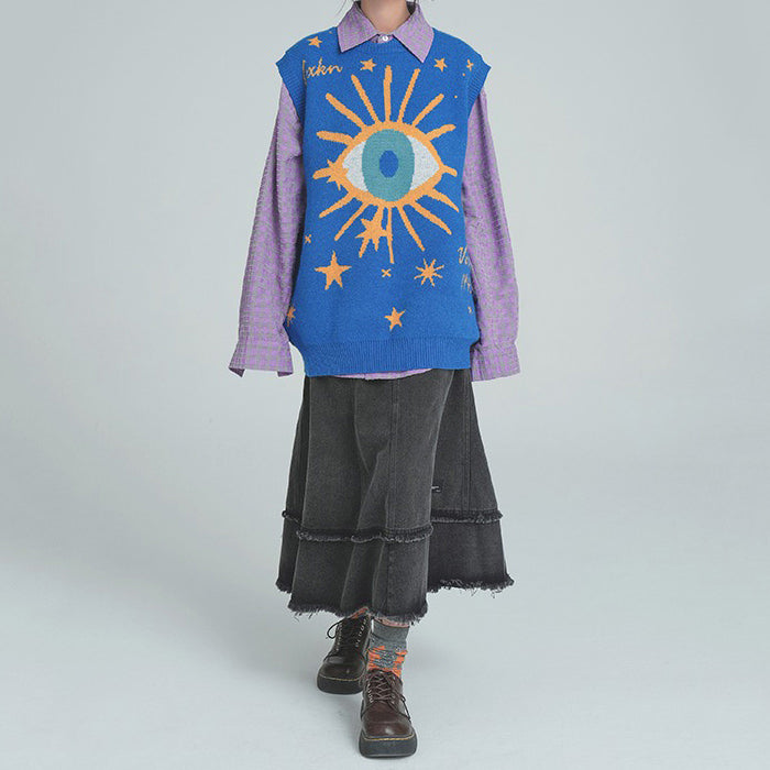 All-Seeing Eye & Stars Aesthetic Vest - Vedlit