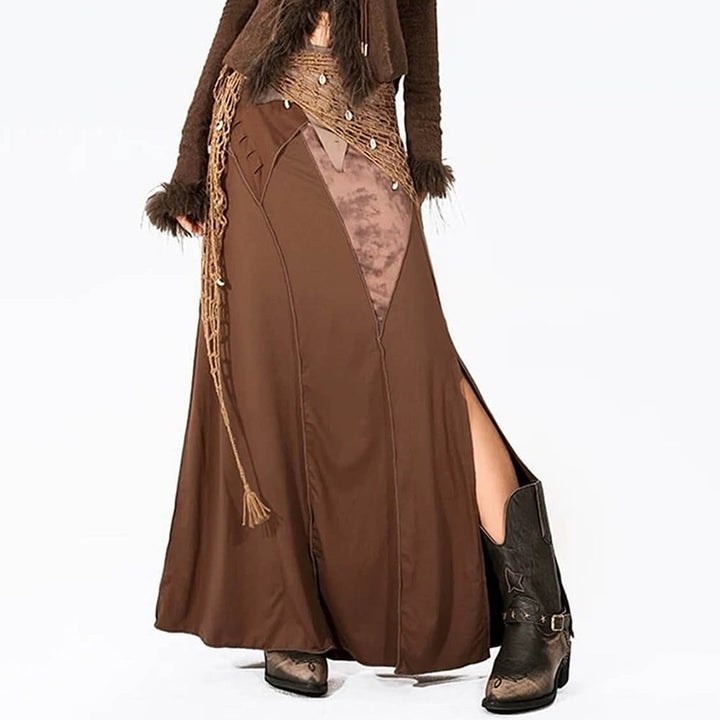 Fairycore Patchwork Maxi Skirt - Vedlit