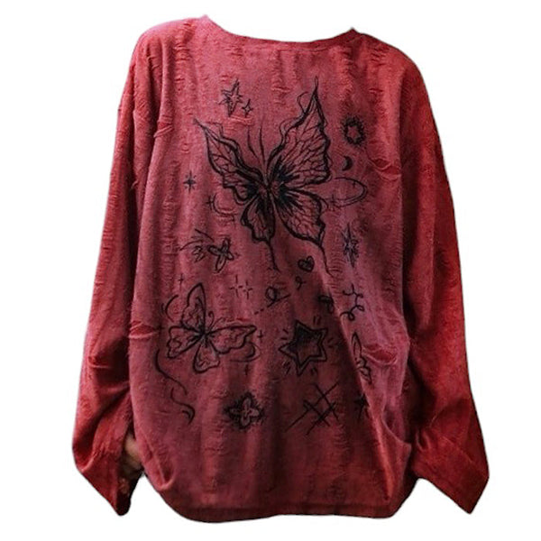 Fairycore Aesthetic Butterfly Print Top - Vedlit