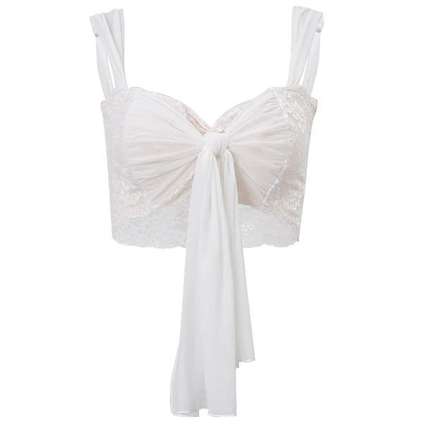 Fairycore Aesthetic Lace Crop Top - Vedlit