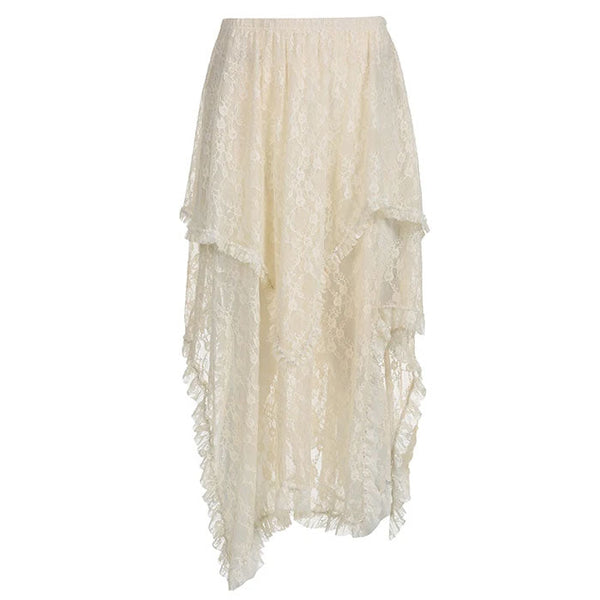 Fairycore Asymmetrical Lace Skirt - Vedlit