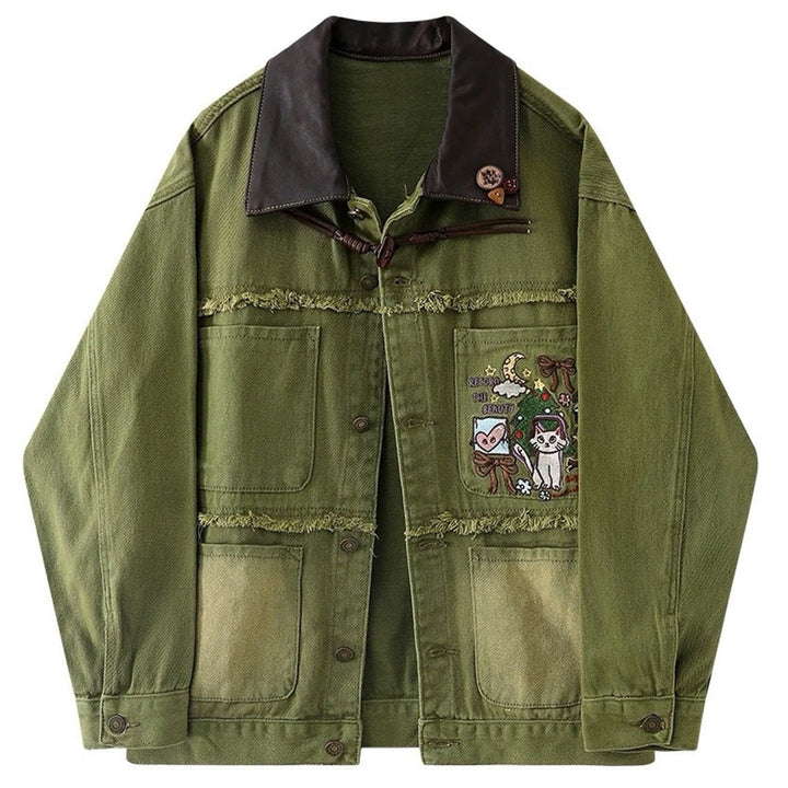 Fairycore Forest Embroidered Denim Jacket - Vedlit
