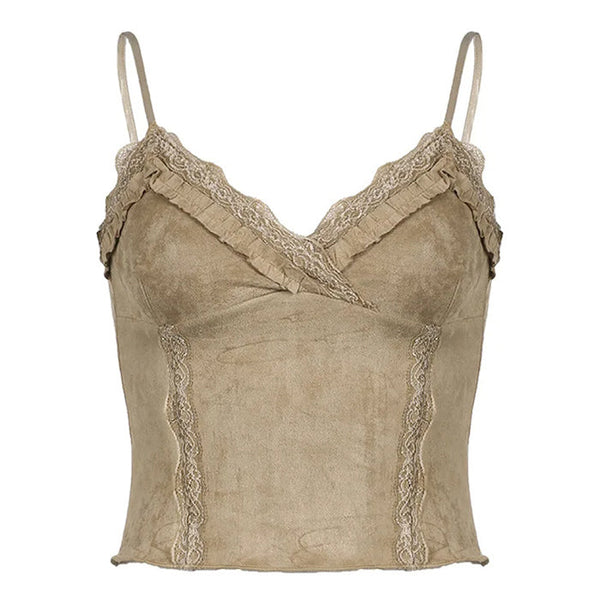 Fairycore Lace Trim Cami Top - Vedlit