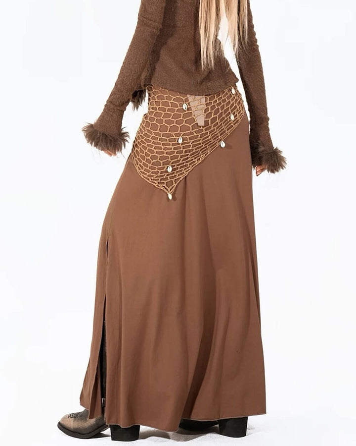 Fairycore Patchwork Maxi Skirt - Vedlit
