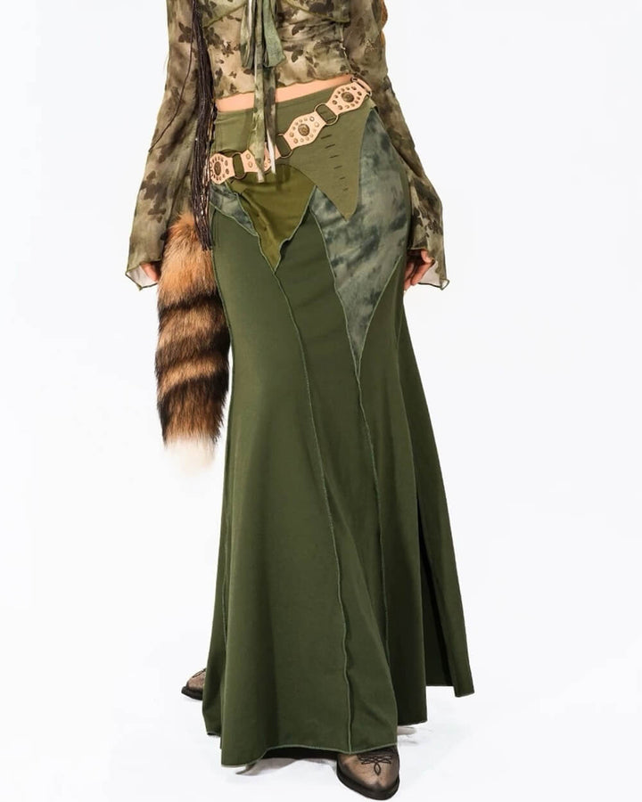 Fairycore Patchwork Maxi Skirt - Vedlit