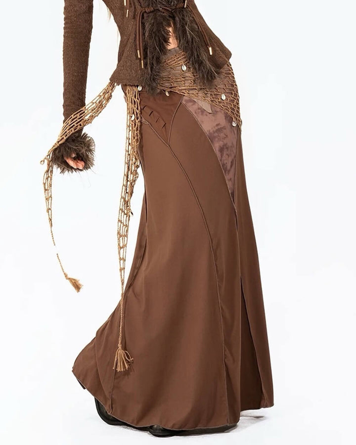 Fairycore Patchwork Maxi Skirt - Vedlit