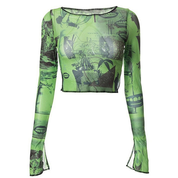 Mercury Rising Aesthetic Mesh Top - Vedlit