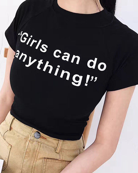 Girls Can Do Anything Crop Tee - Vedlit