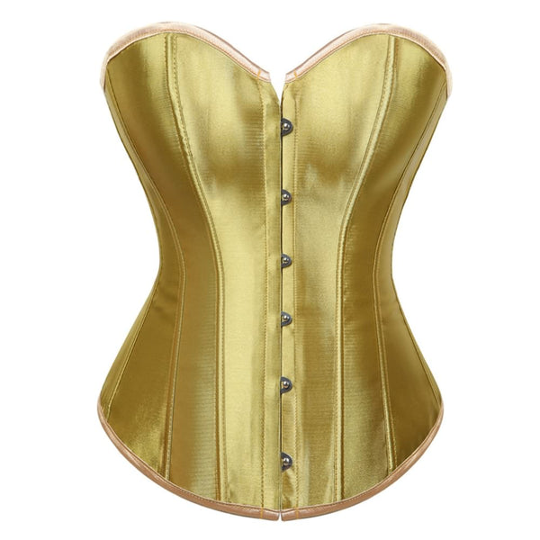 Gold Gothic Hourglass Overbust Corset - Vedlit