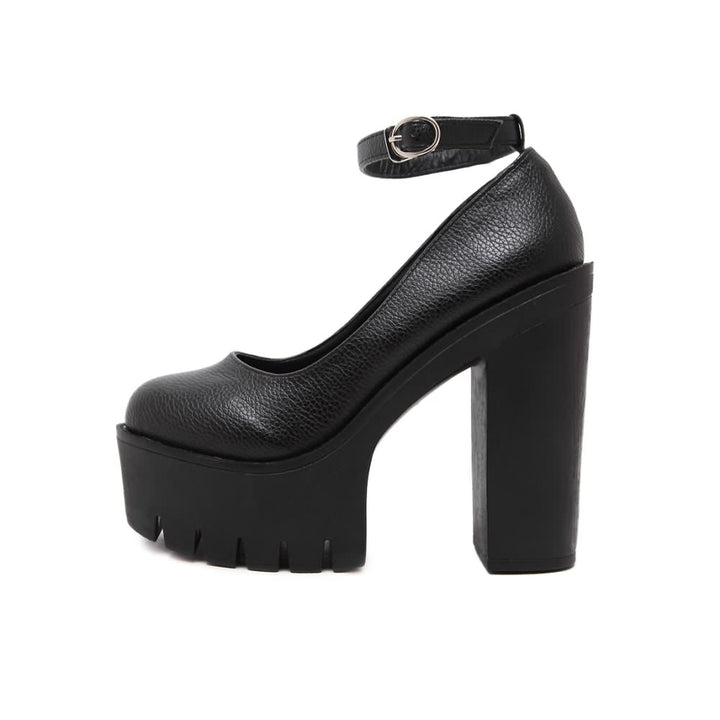 Gothic Ankle Strap Platform Pumps - Vedlit