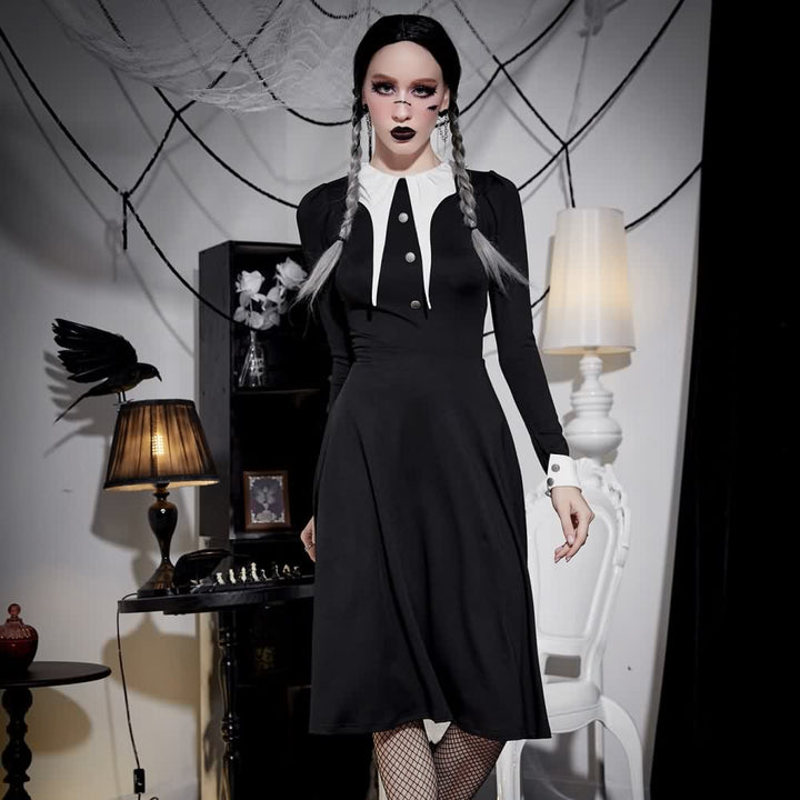 Gothic Costume Long Sleeve Dress - Vedlit