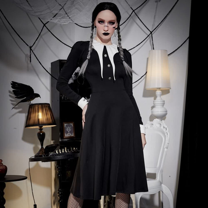 Gothic Costume Long Sleeve Dress - Vedlit