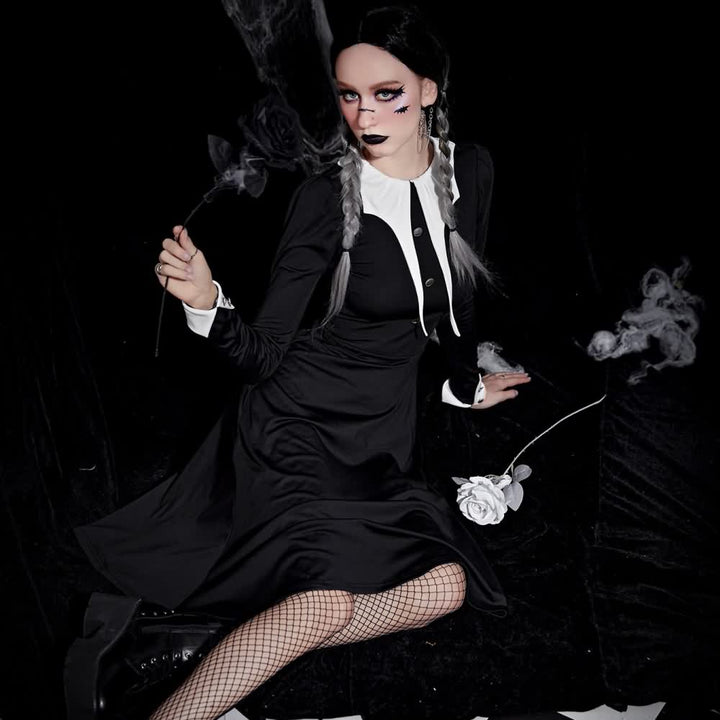 Gothic Costume Long Sleeve Dress - Vedlit