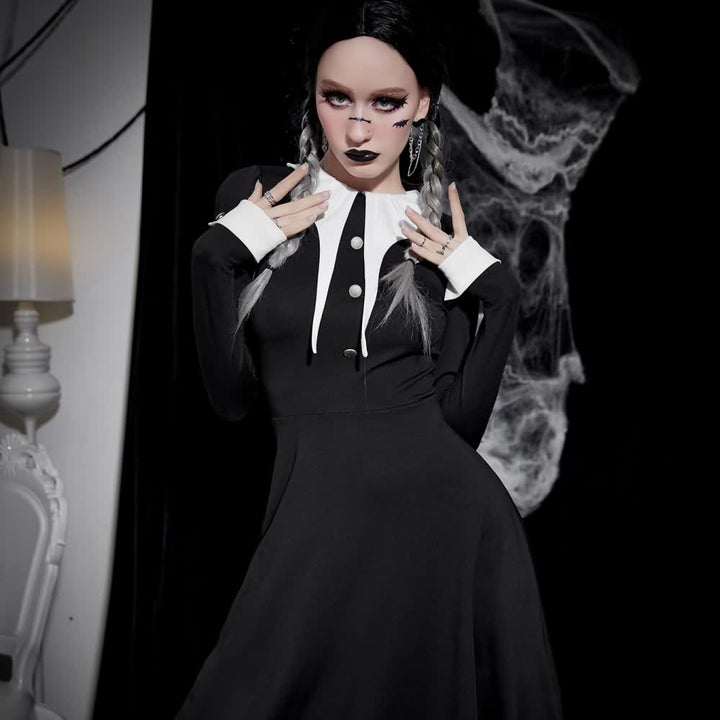 Gothic Costume Long Sleeve Dress - Vedlit