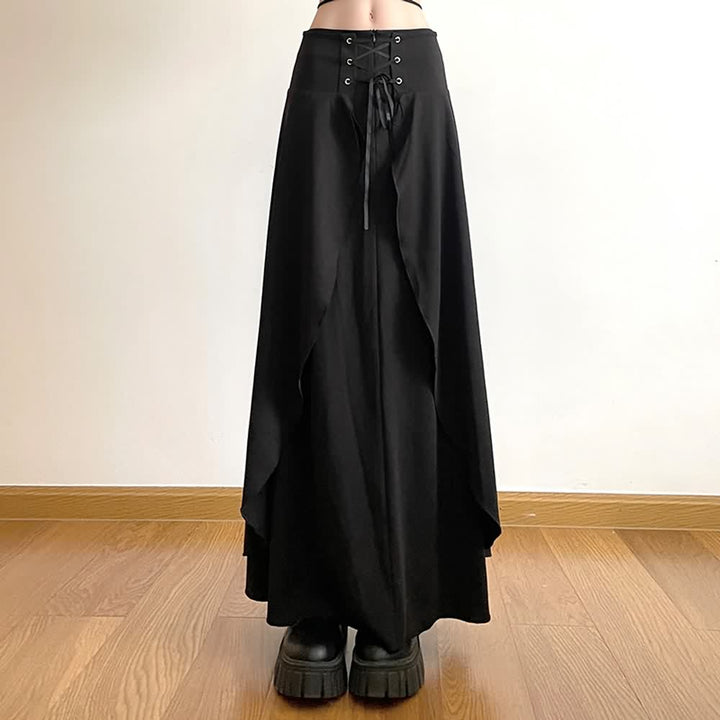 Gothic Punk Layered Maxi Skirt - Vedlit