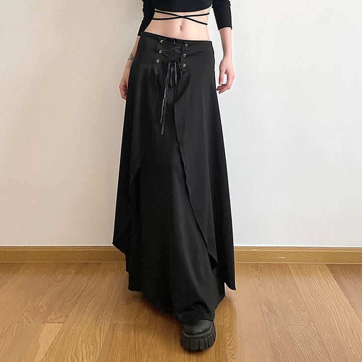 Gothic Punk Layered Maxi Skirt - Vedlit