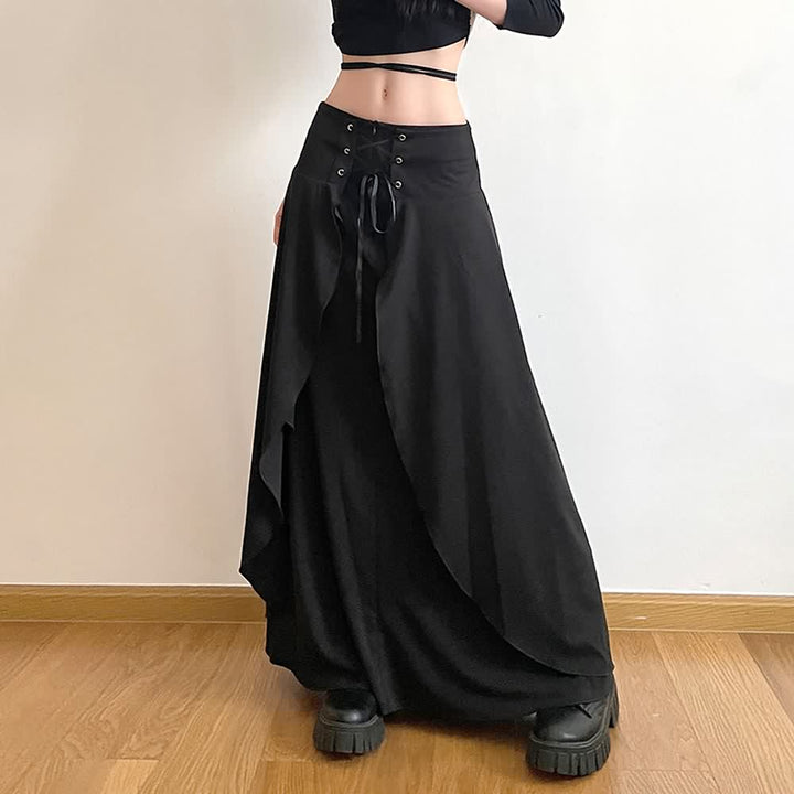 Gothic Punk Layered Maxi Skirt - Vedlit