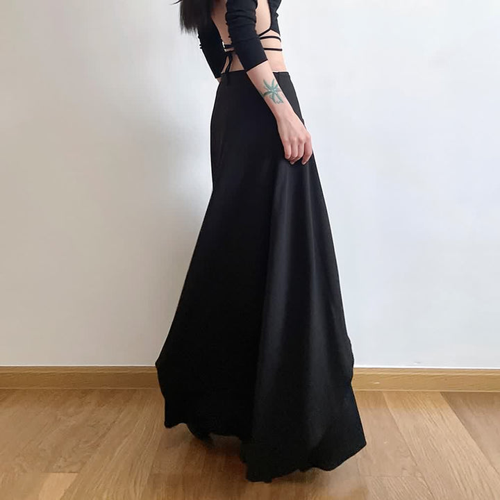 Gothic Punk Layered Maxi Skirt - Vedlit