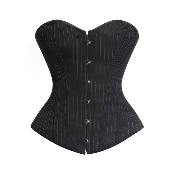 Gothic Stripe Hourglass Overbust Corset - Vedlit