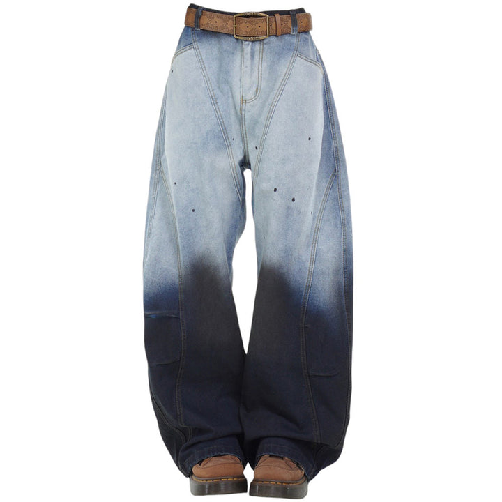 Faded Gradient Baggy Jeans - Vedlit