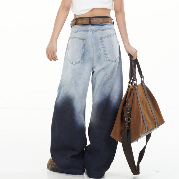 Faded Gradient Baggy Jeans - Vedlit