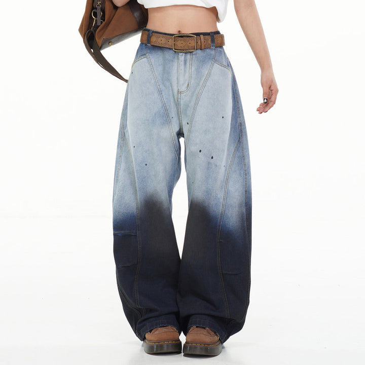 Faded Gradient Baggy Jeans - Vedlit