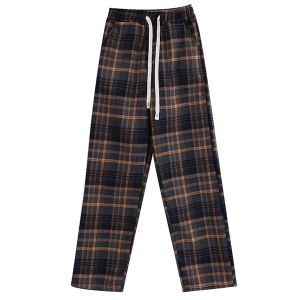 Grandma Aesthetic Cozy Plaid Trousers - Vedlit