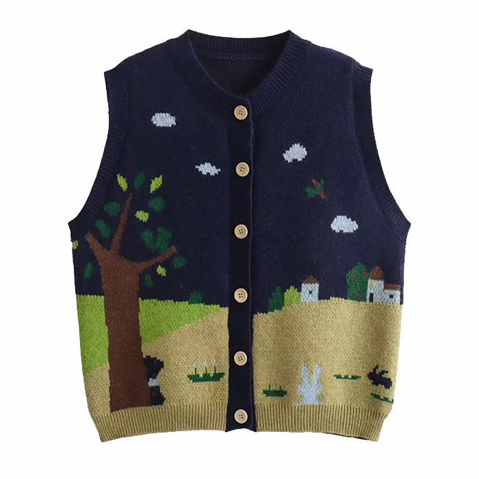 Grandma's House Button Up Vest - Vedlit