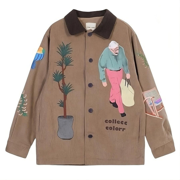 Grandpa Aesthetic Corduroy Jacket - Vedlit