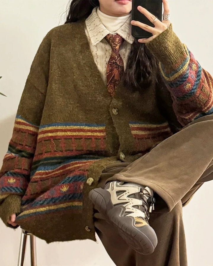 Grandpa Aesthetic Oversized Cardigan - Vedlit