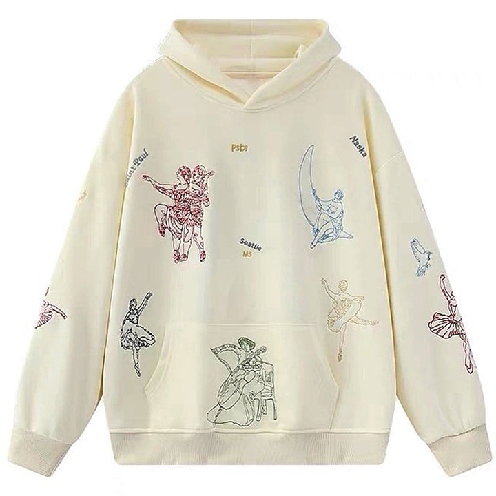 Greek-Roman Art Embroidery Aesthetic Hoodie - Vedlit