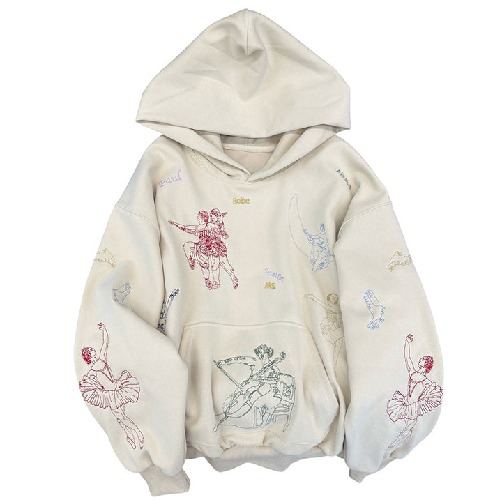 Greek-Roman Art Embroidery Aesthetic Hoodie - Vedlit