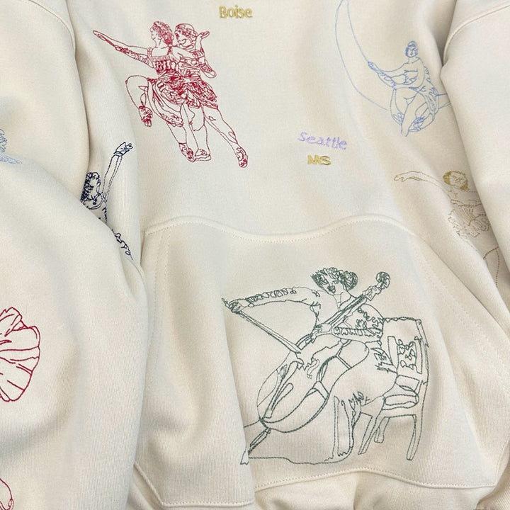 Greek-Roman Art Embroidery Aesthetic Hoodie - Vedlit