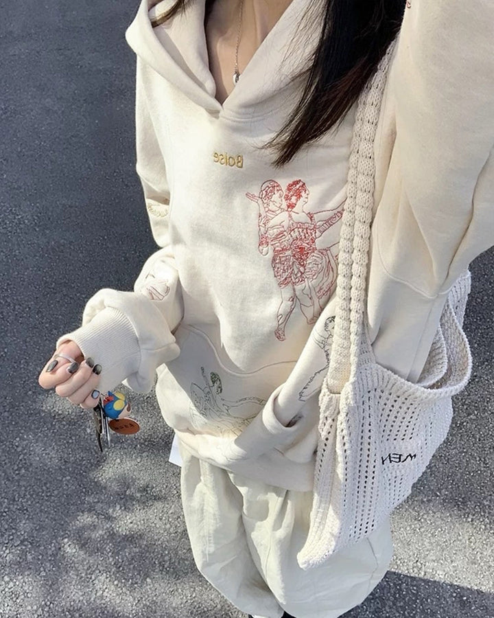 Greek-Roman Art Embroidery Aesthetic Hoodie - Vedlit