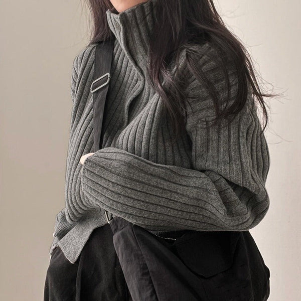 Basic Things Grey Button Up Jumper - Vedlit