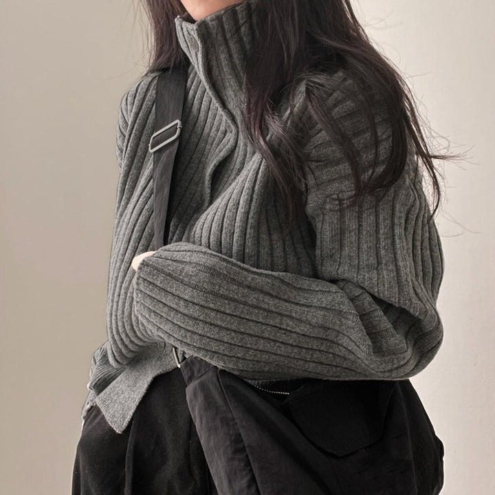 Basic Things Grey Button Up Jumper - Vedlit
