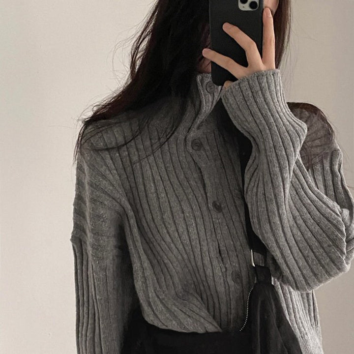 Basic Things Grey Button Up Jumper - Vedlit
