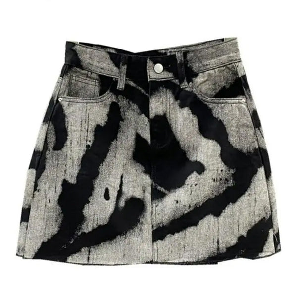 Grunge Aesthetic Denim Skirt - Vedlit