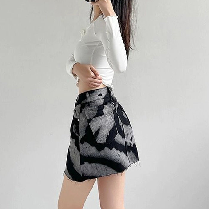 Grunge Aesthetic Denim Skirt - Vedlit