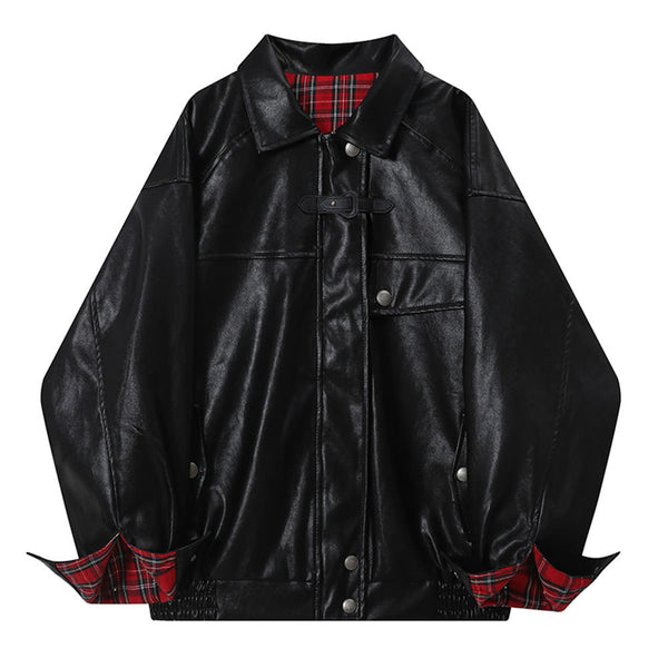 Teen Spirit Grunge Leather Jacket - Vedlit
