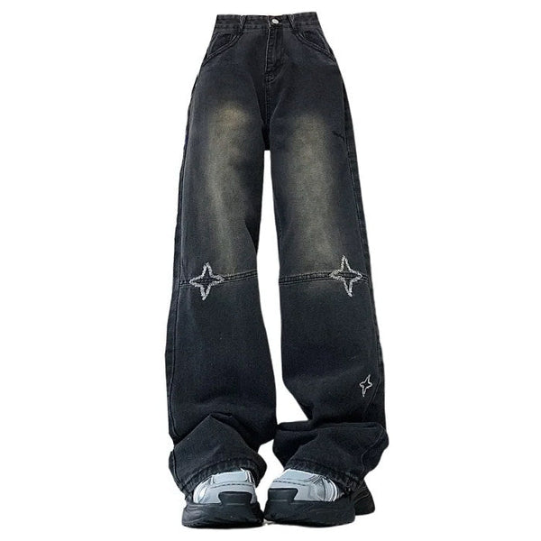 Knee Star Black Jeans - Vedlit