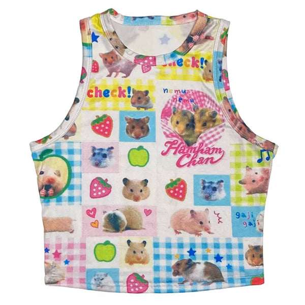 Hamster Print 2010s Baby Tee - Vedlit