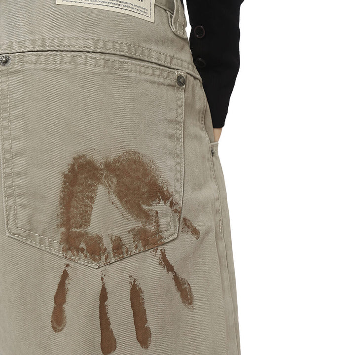 Handprint Wide-Leg Jeans - Vedlit