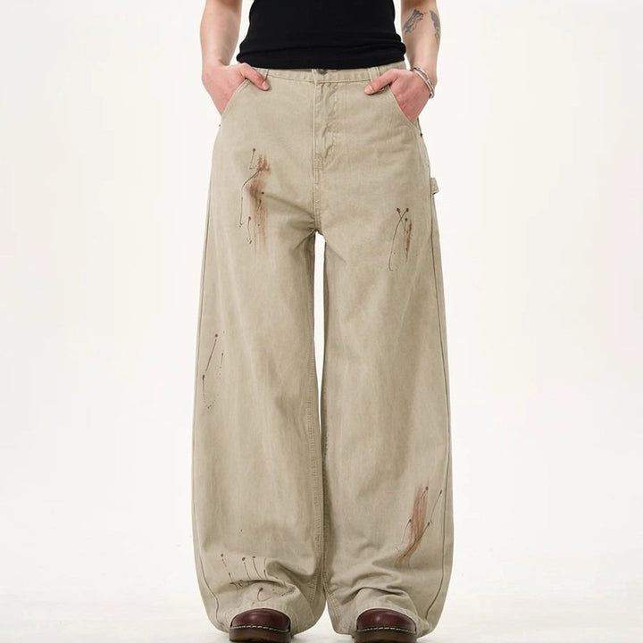 Handprint Wide-Leg Jeans - Vedlit