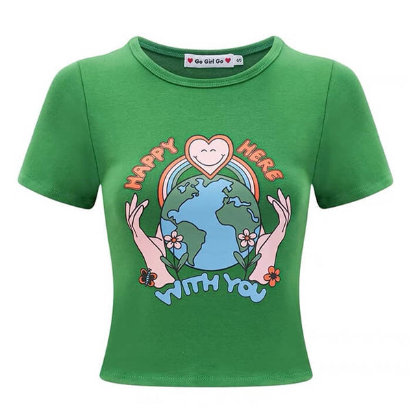 Happy Here With You Crop Top - Vedlit