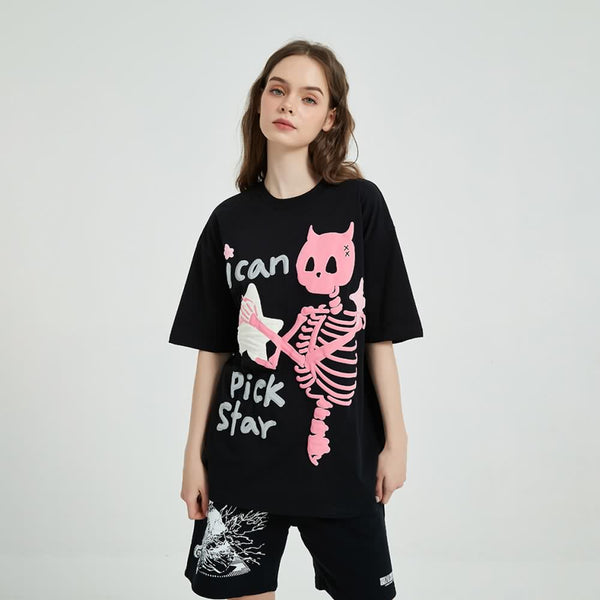 I Can Pick Star Pastel Goth Skeleton T-shirt - Vedlit