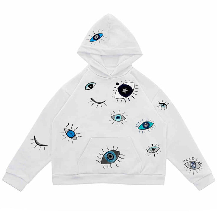 Indie Eye Print Hoodie - Vedlit