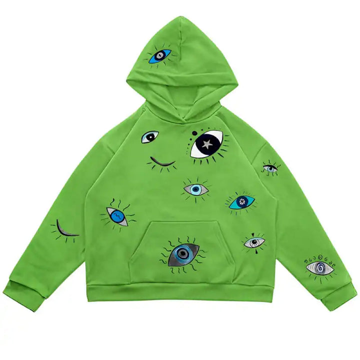 Indie Eye Print Hoodie - Vedlit